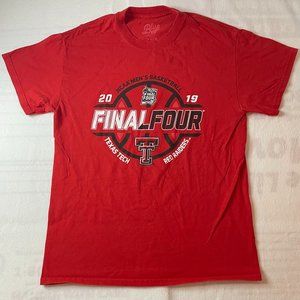 Texas Tech Shirt Mens Medium Red Raiders Basketball Final Four 2019 NCAA Cotton
